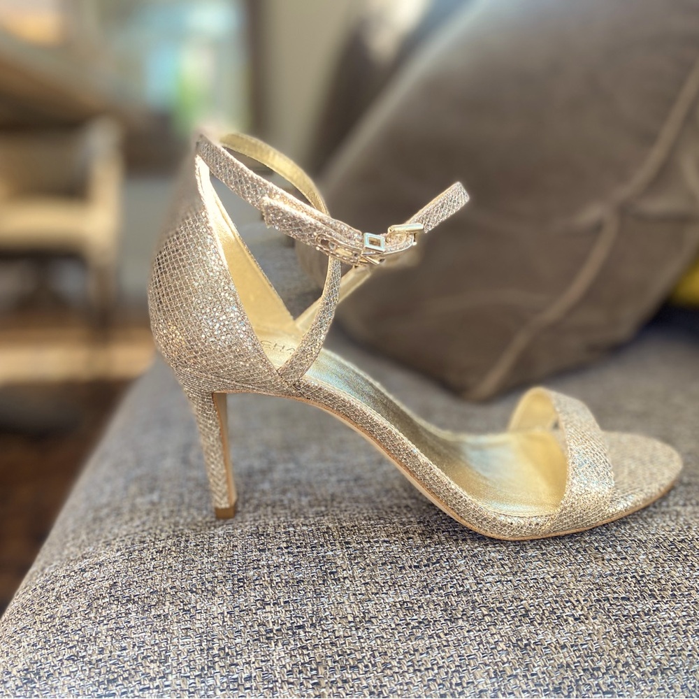 Michael Kors Ava Mid Sandal Glitter Sand 5/7/8/8.5/9
